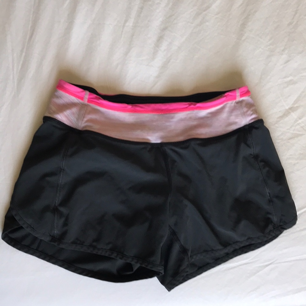 Lululemon Grey Shorts with Pink Waist, Size 2